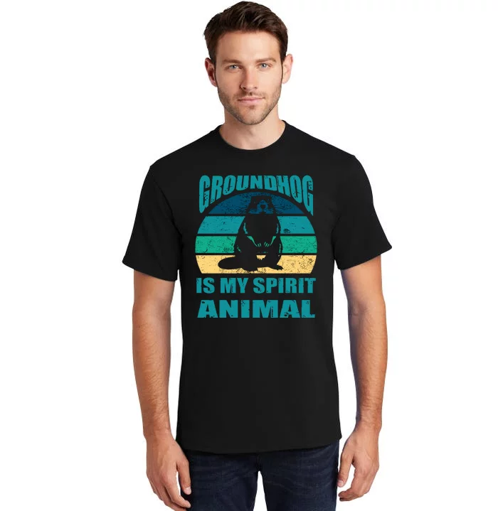 Groundhog Is My Spirit Animal Funny Woodchuck Tall T-Shirt