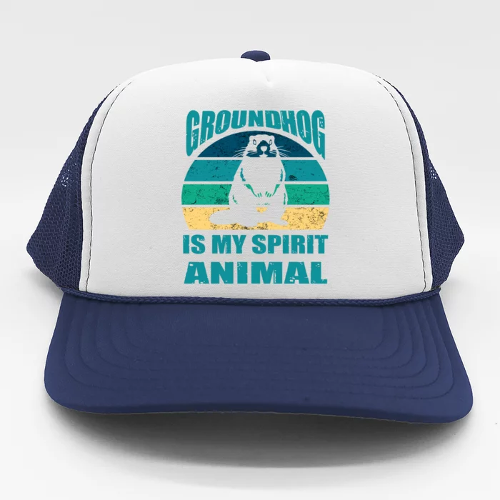 Groundhog Is My Spirit Animal Funny Woodchuck Trucker Hat