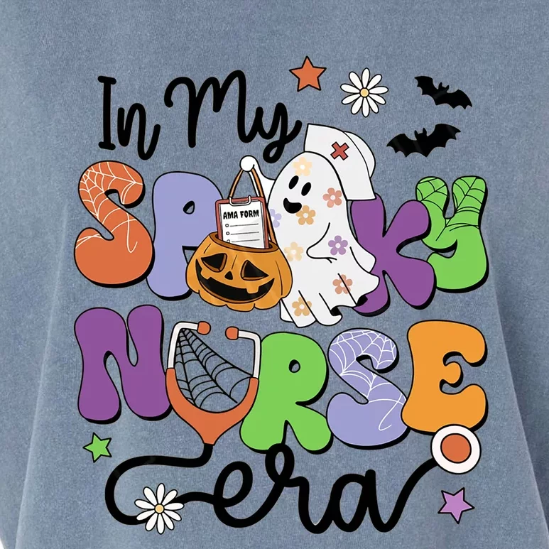 Groovy In My Spooky Nurse Era Spooky Nurse Halloween Ghost Cute Gift Garment-Dyed Women's Muscle Tee