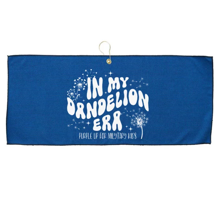 Groovy In My Dandelion Era Purple Up For Military Large Microfiber Waffle Golf Towel