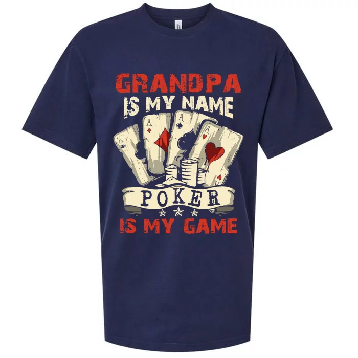 Grandpa Is My Name Poker Is My Game Card Player Casino Sueded Cloud Jersey T-Shirt