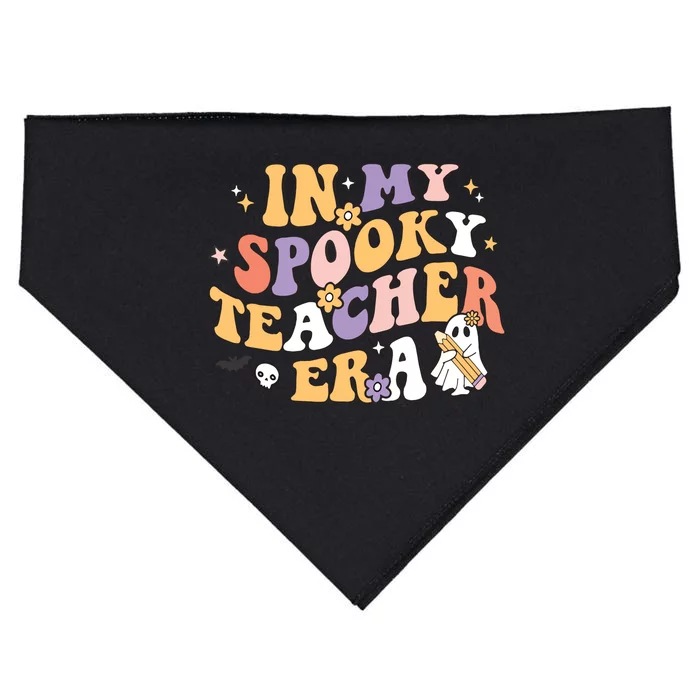 Groovy In My Spooky Teacher Era Halloween Ghost USA-Made Doggie Bandana