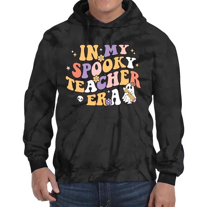 Groovy In My Spooky Teacher Era Halloween Ghost Tie Dye Hoodie