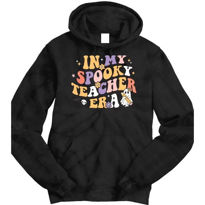 Groovy In My Spooky Teacher Era Halloween Ghost Tie Dye Hoodie