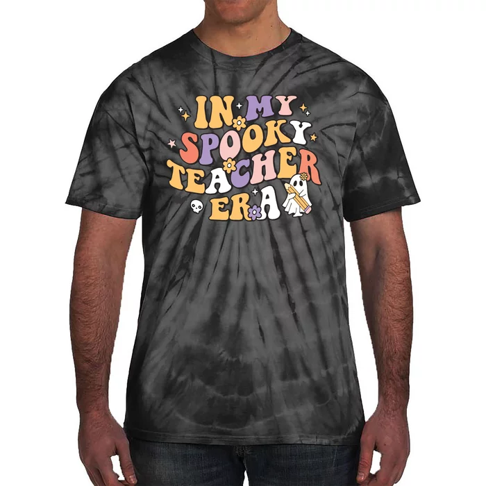 Groovy In My Spooky Teacher Era Halloween Ghost Tie-Dye T-Shirt