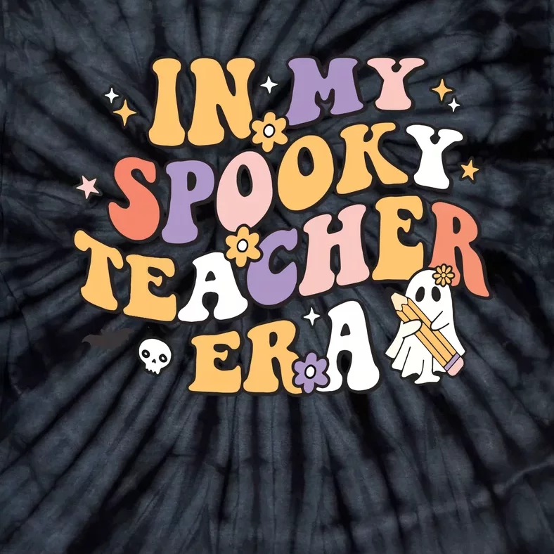 Groovy In My Spooky Teacher Era Halloween Ghost Tie-Dye T-Shirt