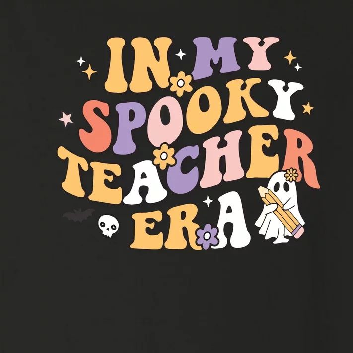 Groovy In My Spooky Teacher Era Halloween Ghost Toddler Long Sleeve Shirt