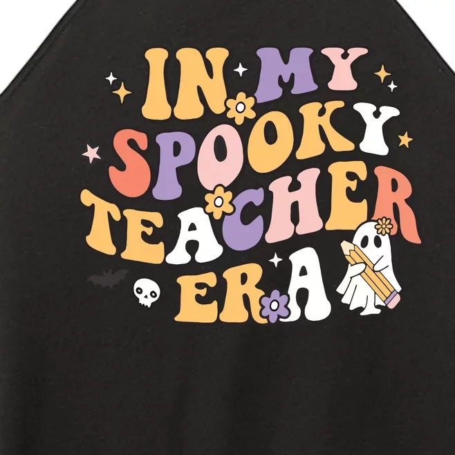 Groovy In My Spooky Teacher Era Halloween Ghost Women’s Perfect Tri Rocker Tank