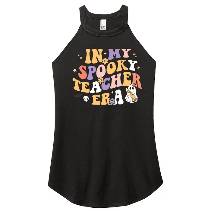 Groovy In My Spooky Teacher Era Halloween Ghost Women’s Perfect Tri Rocker Tank