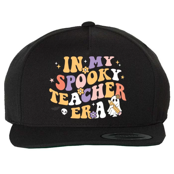 Groovy In My Spooky Teacher Era Halloween Ghost Wool Snapback Cap