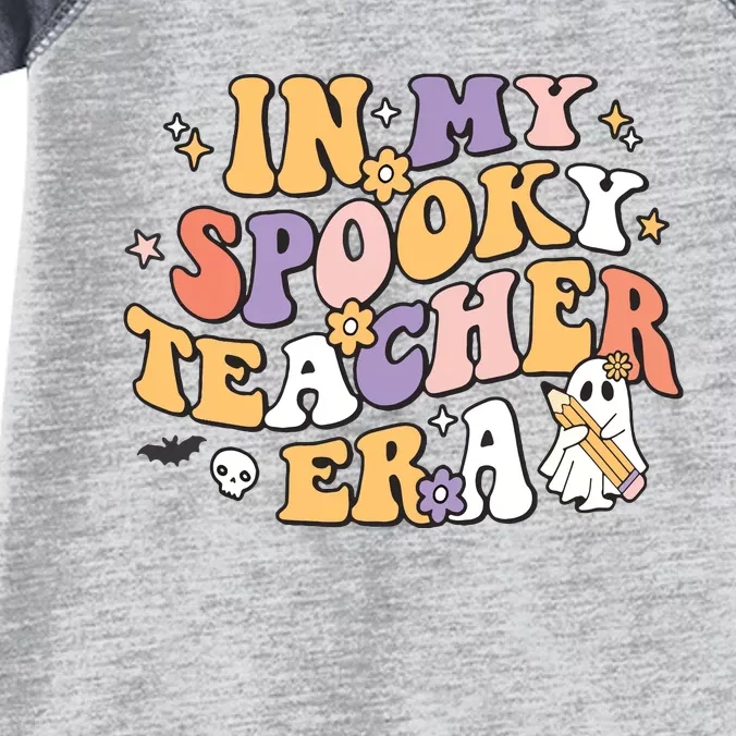 Groovy In My Spooky Teacher Era Halloween Ghost Infant Baby Jersey Bodysuit