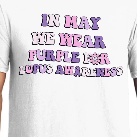 Groovy In May We Wear Purple Lupus Awareness Month Pajama Set