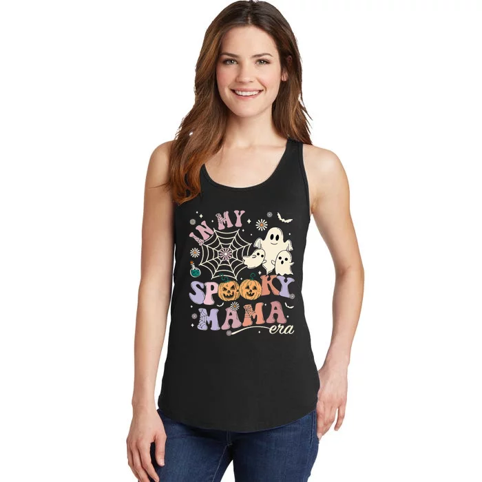 Groovy In My Spooky Mama Era Ghost Pumpkin Halloween Wo Ladies Essential Tank