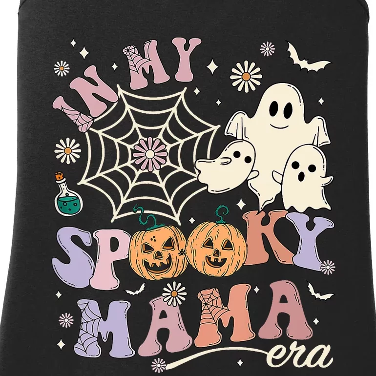 Groovy In My Spooky Mama Era Ghost Pumpkin Halloween Wo Ladies Essential Tank