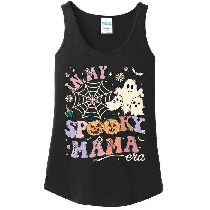 Groovy In My Spooky Mama Era Ghost Pumpkin Halloween Wo Ladies Essential Tank