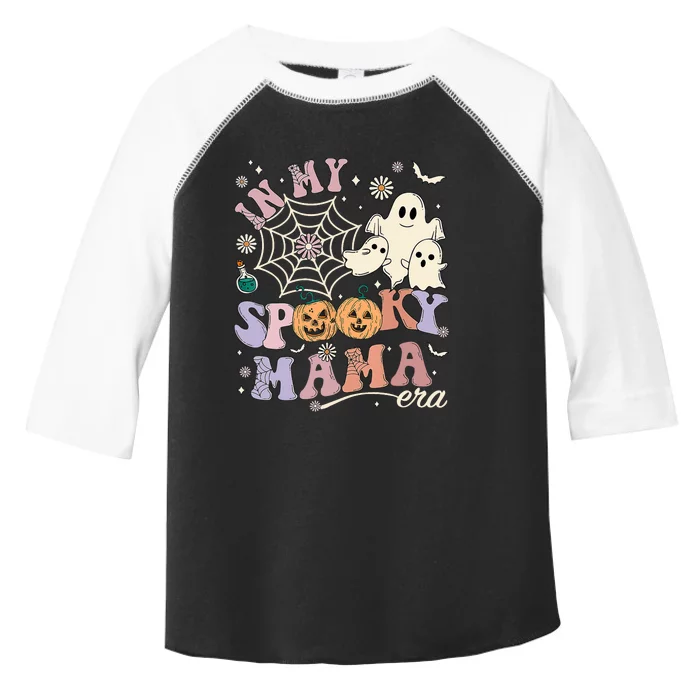 Groovy In My Spooky Mama Era Ghost Pumpkin Halloween Wo Toddler Fine Jersey T-Shirt