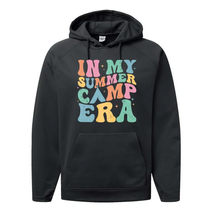 Groovy In My Summer Camp Era Retro Summer Camper Performance Fleece Hoodie