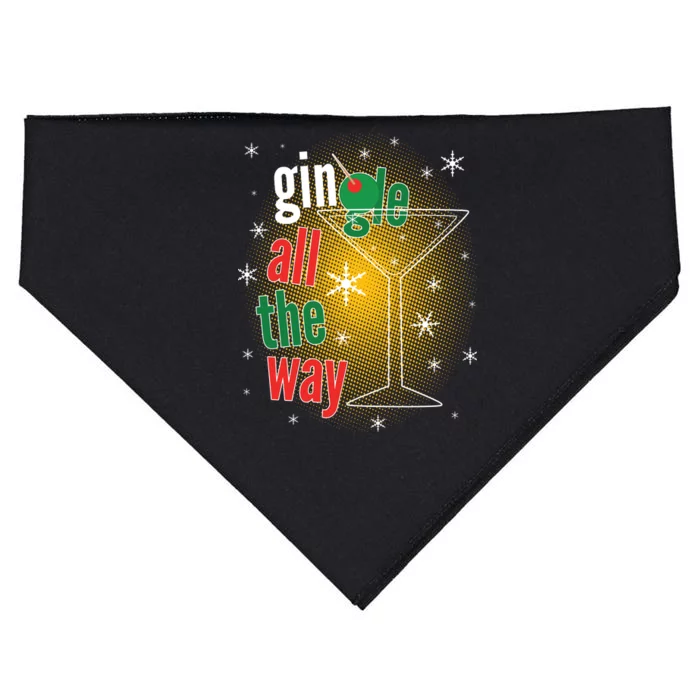 Gin all the way Jingle Funny Christmas USA-Made Doggie Bandana