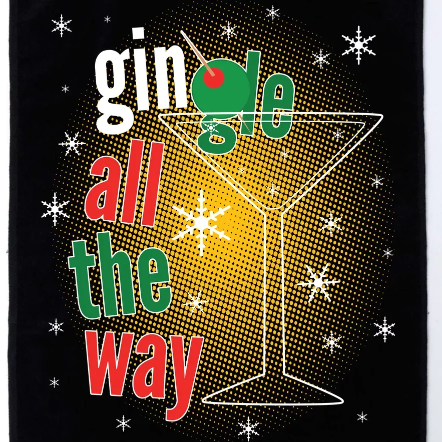 Gin all the way Jingle Funny Christmas Platinum Collection Golf Towel