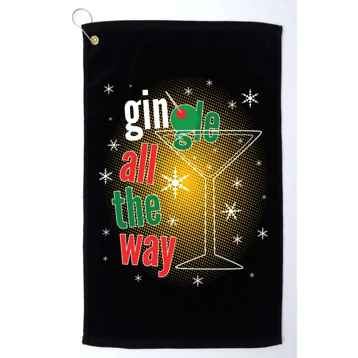 Gin all the way Jingle Funny Christmas Platinum Collection Golf Towel