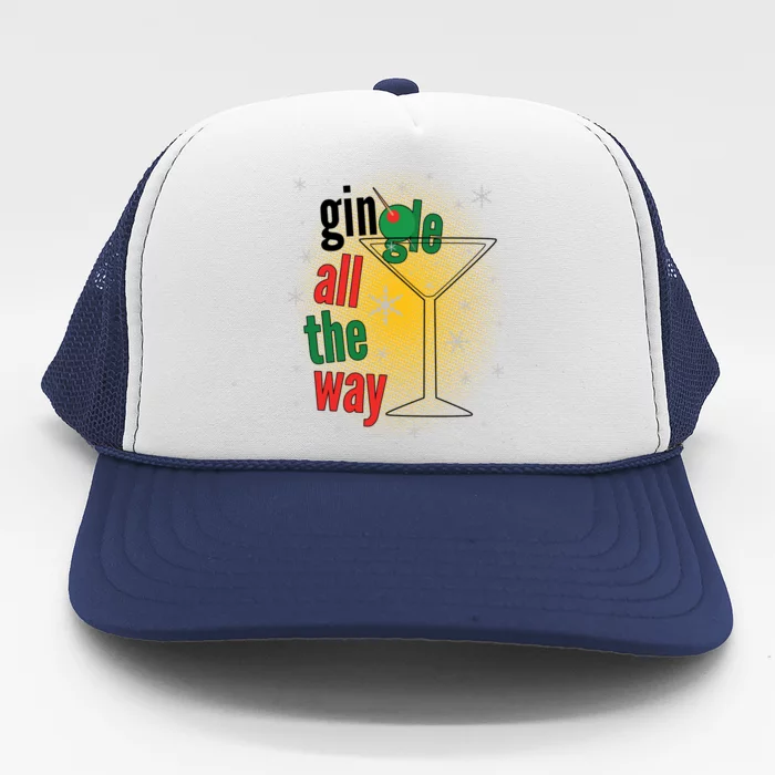 Gin all the way Jingle Funny Christmas Trucker Hat