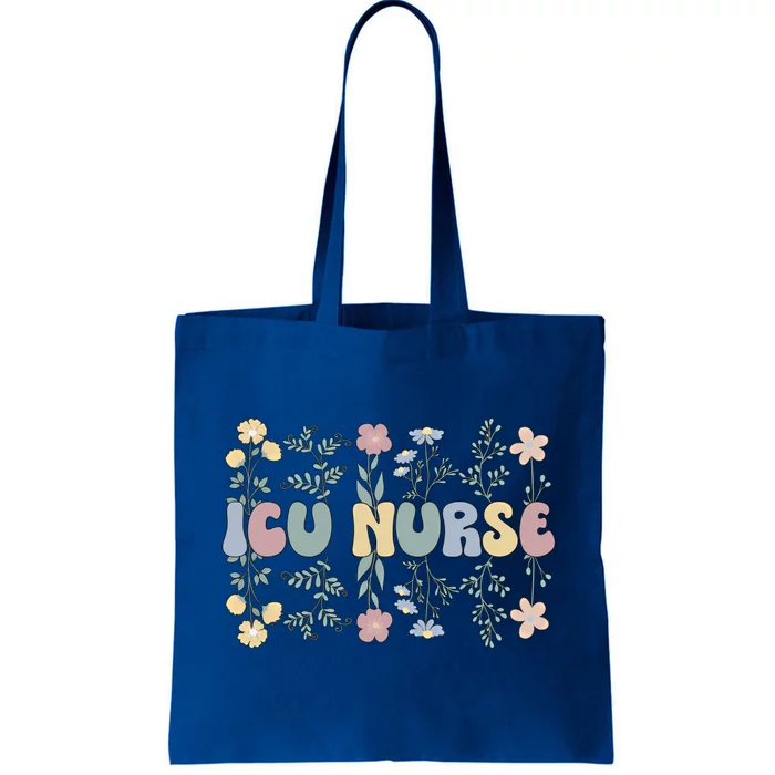 Groovy Icu Nurse Flowers Intensive Care Unit Nurse Gift Tote Bag