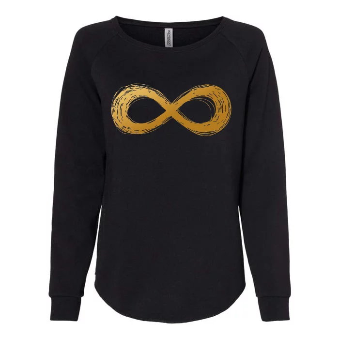 Golden Infinity Neurodiversity Symbol Autism Awareness Womens California Wash Sweatshirt