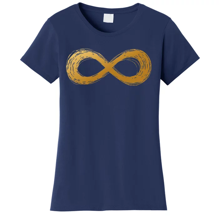 Golden Infinity Neurodiversity Symbol Autism Awareness Women's T-Shirt