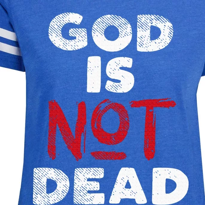 God Is Not Dead Jesus Christ Faith Religious Christian Gift Enza Ladies Jersey Football T-Shirt