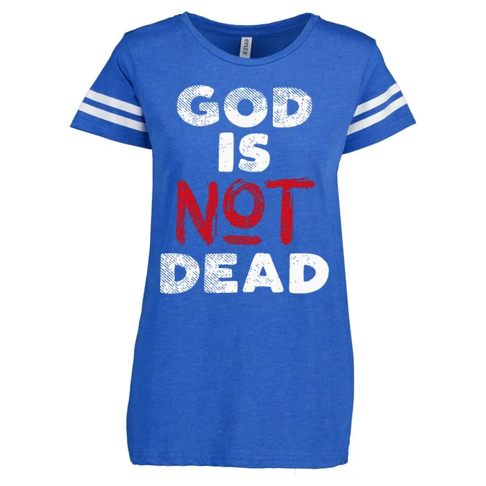 God Is Not Dead Jesus Christ Faith Religious Christian Gift Enza Ladies Jersey Football T-Shirt