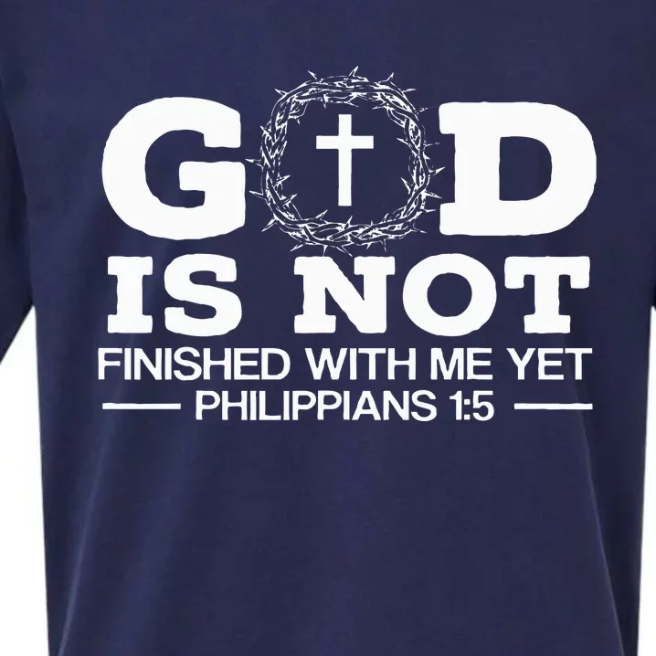 God Is Not Finished With Me Yet Christian Religious Sueded Cloud Jersey T-Shirt