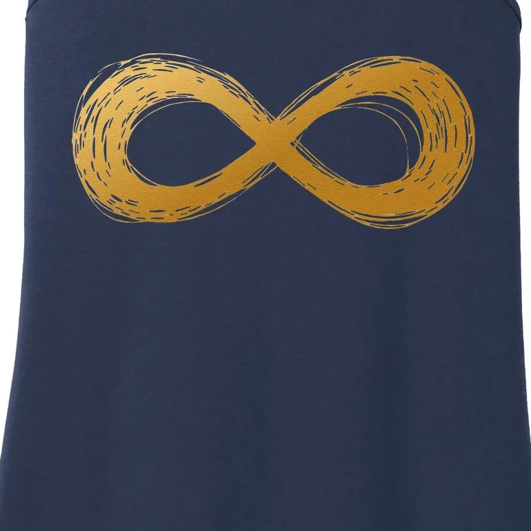 Golden Infinity Neurodiversity Symbol Autism Awareness Ladies Essential Tank