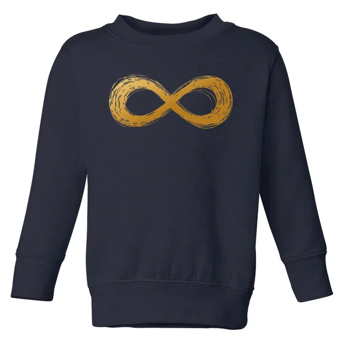 Golden Infinity Neurodiversity Symbol Autism Awareness Toddler Sweatshirt