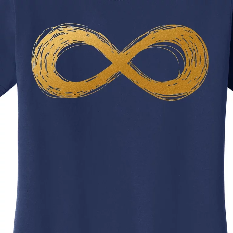 Golden Infinity Neurodiversity Symbol Autism Awareness Women's T-Shirt