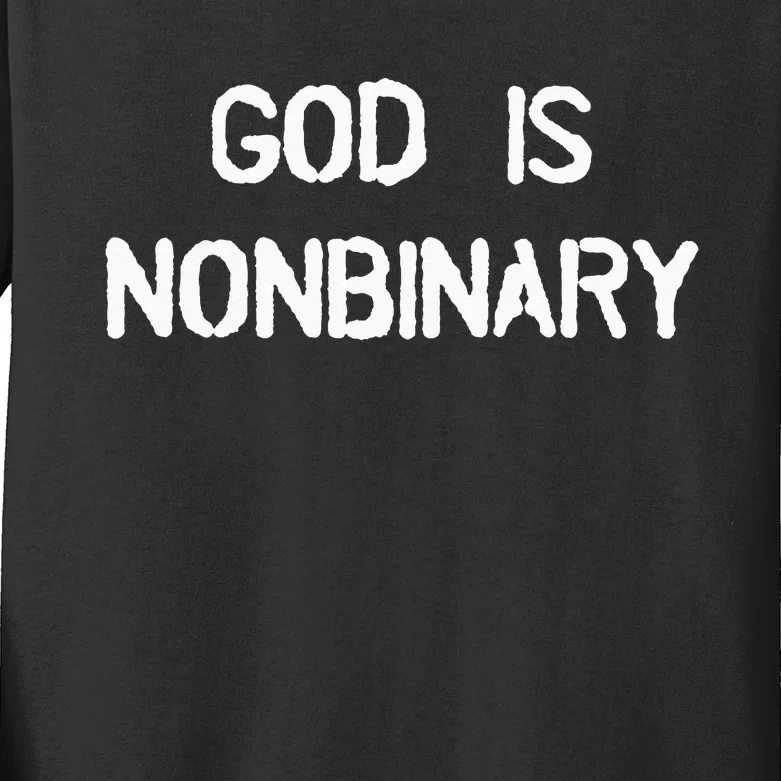 God Is Nonbinary Kids Long Sleeve Shirt