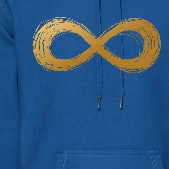 Golden Infinity Neurodiversity Symbol Autism Awareness Gift Premium Hoodie