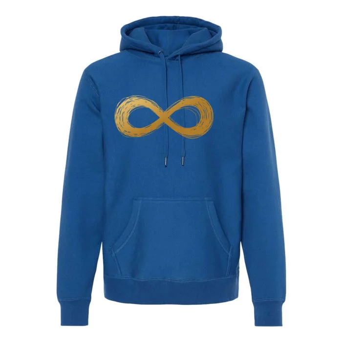 Golden Infinity Neurodiversity Symbol Autism Awareness Gift Premium Hoodie