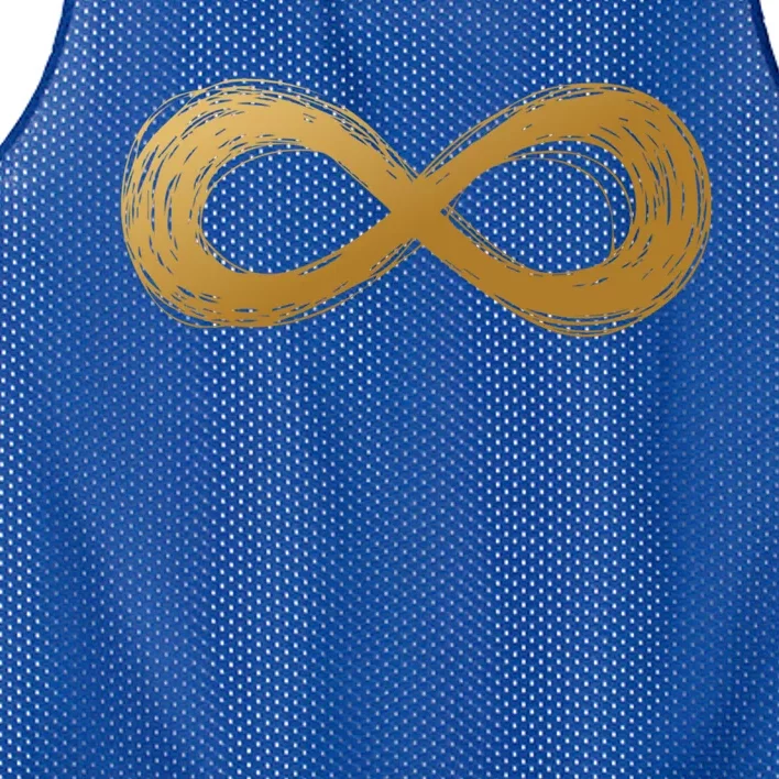 Golden Infinity Neurodiversity Symbol Autism Awareness Gift Mesh Reversible Basketball Jersey Tank