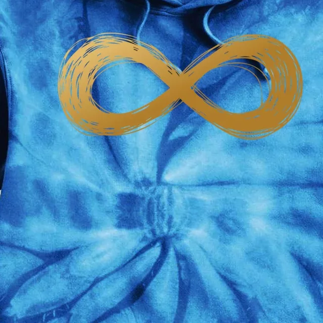 Golden Infinity Neurodiversity Symbol Autism Awareness Gift Tie Dye Hoodie