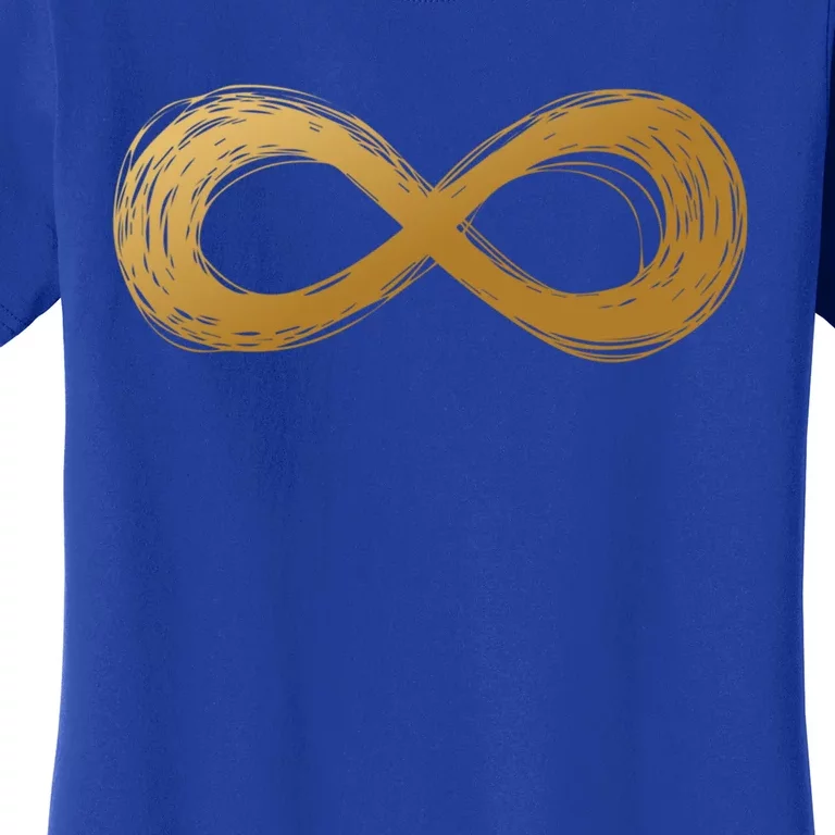 Golden Infinity Neurodiversity Symbol Autism Awareness Gift Women's T-Shirt