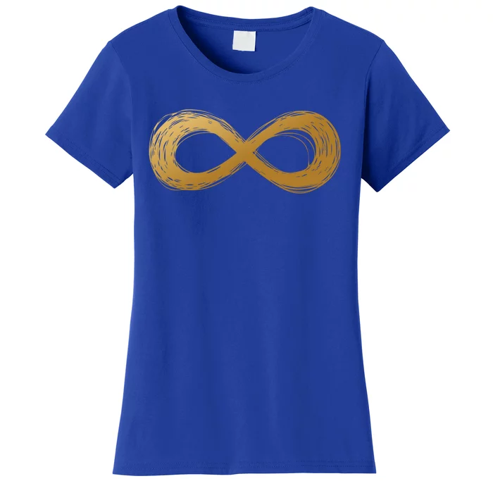 Golden Infinity Neurodiversity Symbol Autism Awareness Gift Women's T-Shirt