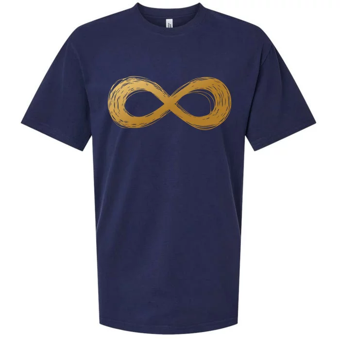 Golden Infinity Neurodiversity Symbol Autism Awareness Gift Sueded Cloud Jersey T-Shirt