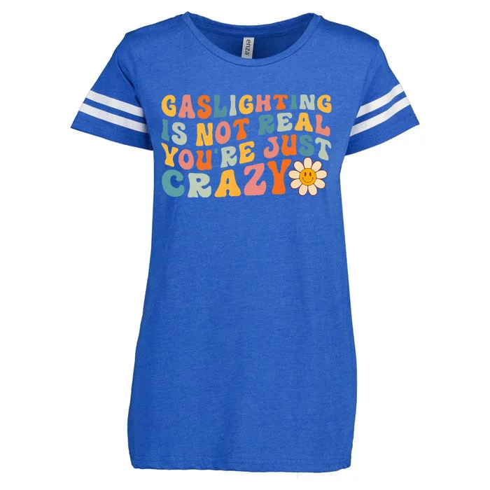 Gaslighting Is Not Real Youre Just Crazy Retro Groovy Enza Ladies Jersey Football T-Shirt