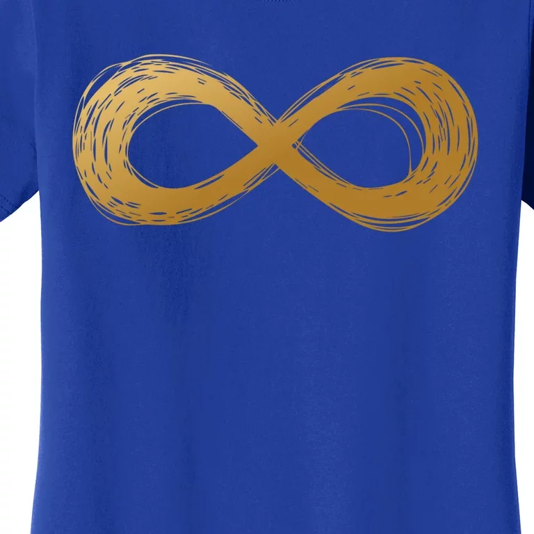 Golden Infinity Neurodiversity Symbol Autism Awareness Cute Gift Women's T-Shirt