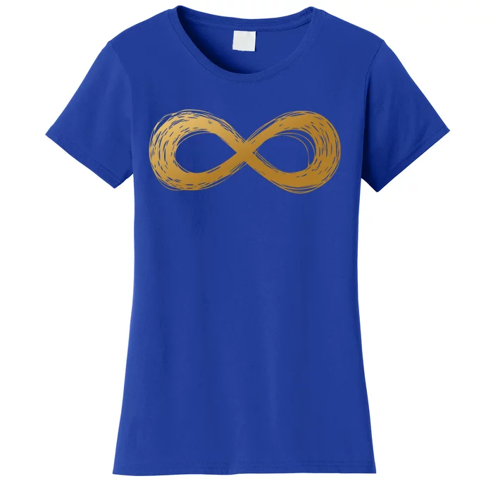 Golden Infinity Neurodiversity Symbol Autism Awareness Cute Gift Women's T-Shirt