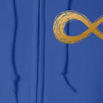 Golden Infinity Neurodiversity Symbol Autism Awareness Cute Gift Full Zip Hoodie