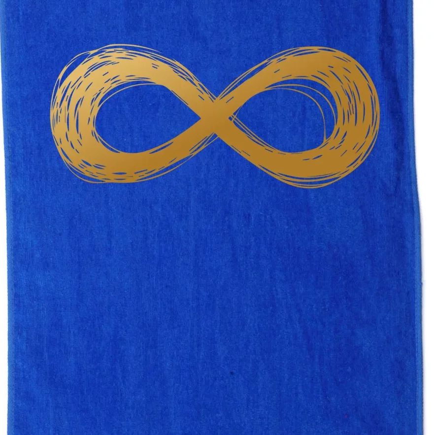 Golden Infinity Neurodiversity Symbol Autism Awareness Cute Gift Platinum Collection Golf Towel