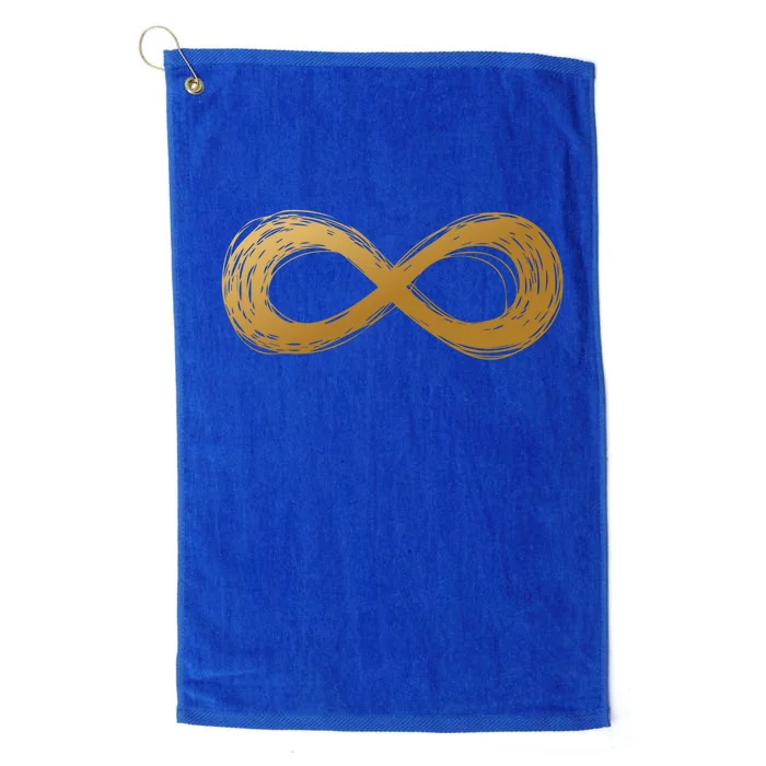 Golden Infinity Neurodiversity Symbol Autism Awareness Cute Gift Platinum Collection Golf Towel