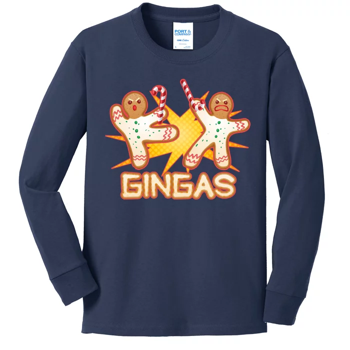 Gingas Gingerbread Ninja Men Kids Long Sleeve Shirt