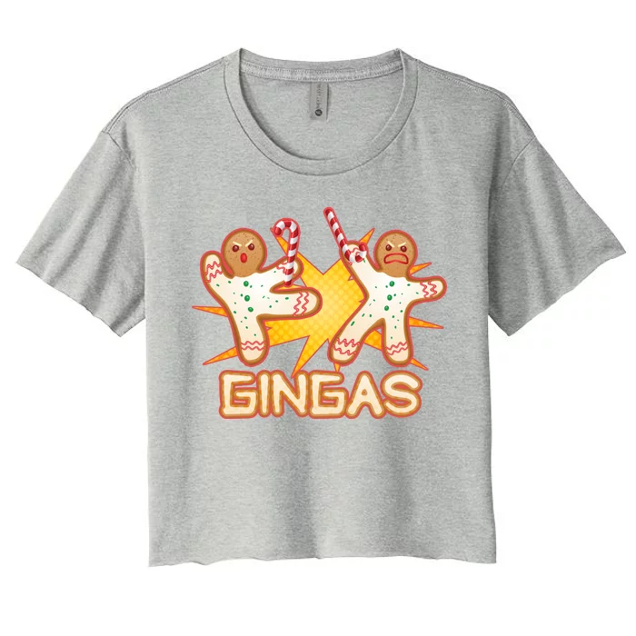 Gingas Gingerbread Ninja Men Women's Crop Top Tee